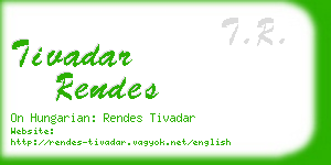 tivadar rendes business card